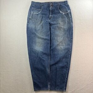 Vintage Guess Pascal Jeans Mens 38x34 Blue Faded Distressed Tapered Skater  USA